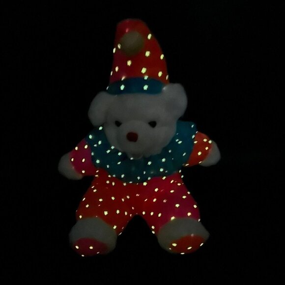 Vintage Teddy Bear Glow in the Dark House of Lloyd 1992 Chuckles the Glow Clown - Picture 4 of 10
